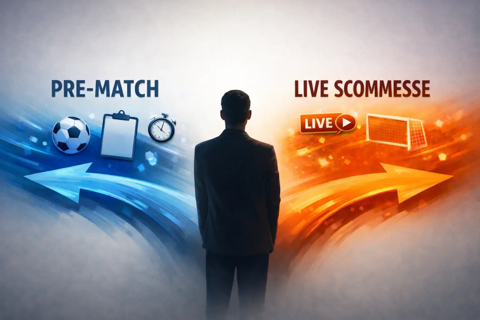 Due percorsi divergenti con frecce direzionali