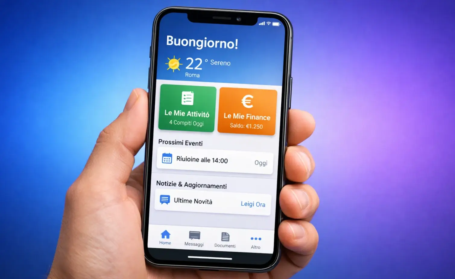 Smartphone moderno con interfaccia di scommesse colorata