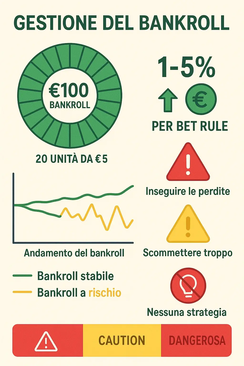 Infografica sulla gestione del bankroll nelle scommesse sportive